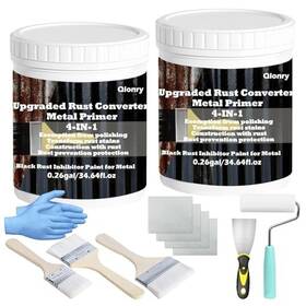Qlonry Fxq002 4-in-1 Upgraded Rust Converter And Metal Primer /69.28fl.oz 0.52gal Black