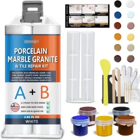 Rxzer22 Qovvey Granite And Quartz Countertop Chip Repair Kit Tile Fiberglass Multicolored