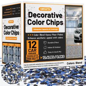 Rehoupty 977416990482 Blend Decorative Color Chips 3-5mm Epoxy Floor Flakes - Stone Carpet E
