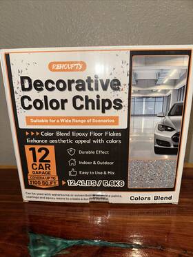 Rehoupty 977416990505 Blend Decorative Color Chips 3-5mm Epoxy Floor Flakes Chips- Black White Grey