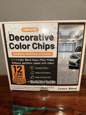 Rehoupty 977416990505 Blend Decorative Color Chips 3-5mm Epoxy Floor Flakes Chips- Black White Grey