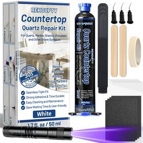 Rehoupty Redlsxb001 Quartz Countertop Repair Kit 1.7fl.oz / 50ml - 30s Fast 1.7 Fl. Oz. White