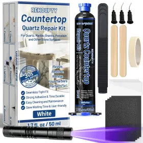 Redlsxb001 Rehoupty Quartz Countertop Repair Kit 1.7fl.oz / 50ml - 30s Fast 1.7 Fl. Oz. White