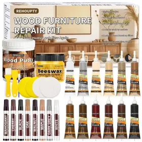 Rexbg002 Rehoupty Wood Furniture Repair Kit All-in-one Laminate Floor - Putty
