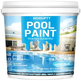 Reycq001 Rehoupty Pool Paint Ocean Blue 211oz Durability Water-based Acrylic Resin Concrete Poo