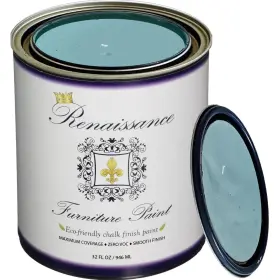 Renaissance Furniture Paint 643906468675 Chalk Finish - Robins Egg Quart 32oz And Ca