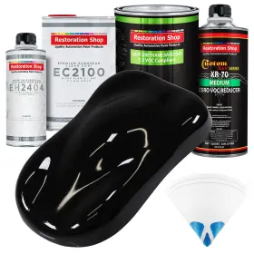 Restoration Shop 840234509913 Jet Black Gloss Low V O C Urethane Basecoat With European Clearcoat Auto Pain