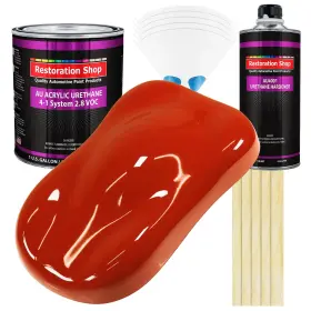 Restoration Shop 844825059207 Hot Rod Red Acrylic Urethane Auto Paint Complete Gallon Kit Profession
