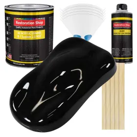 Restoration Shop 844825060166 Jet Black Gloss Acrylic Enamel Auto Paint - Complete Gallon Kit P
