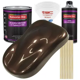 Restoration Shop 844825061538 - Mahogany Brown Metallic Acrylic Urethane Auto Paint Complete Gallon Pai