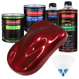 Restoration Shop 844926076851 Fire Red Pearl Low Voc Urethane Basecoat With Clearcoat Auto Paint Complete Me
