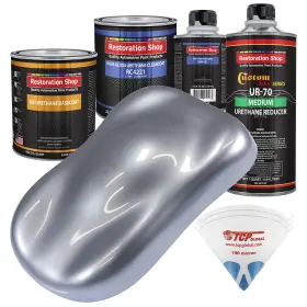 Restoration Shop 844926079258 - Cool Gray Metallic Urethane Basecoat Clearcoat Auto Paint Complete Med