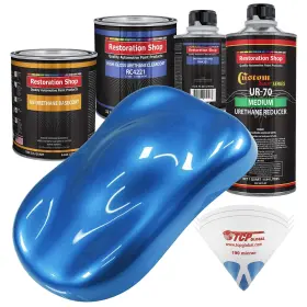 Restoration Shop 844927008431 Fiji Blue Metallic Urethane Basecoat With Clearcoat Auto Paint - Complete M