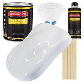 Restoration Shop 848849062199 Winter White Acrylic Enamel Auto Paint - Complete Gallon Kit Profes