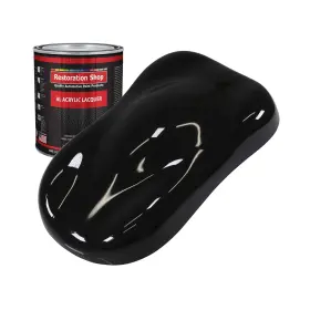 Al1901-qt Restoration Shop - Jet Black Gloss Acrylic Lacquer Auto Paint Quart Co