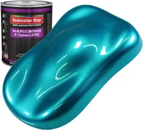 Au2613-qt Restoration Shop - Teal Green Metallic Acrylic Urethane Auto Paint Quart