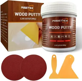 Risetex 797246964172 Wood Filler Putty 9.87 Oz White Stainable And