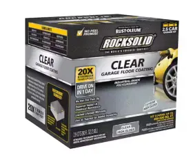 365192 Rocksolid Rust-oleum Polycuramine Garage Floor Coating Clear Kit 2.5 Car