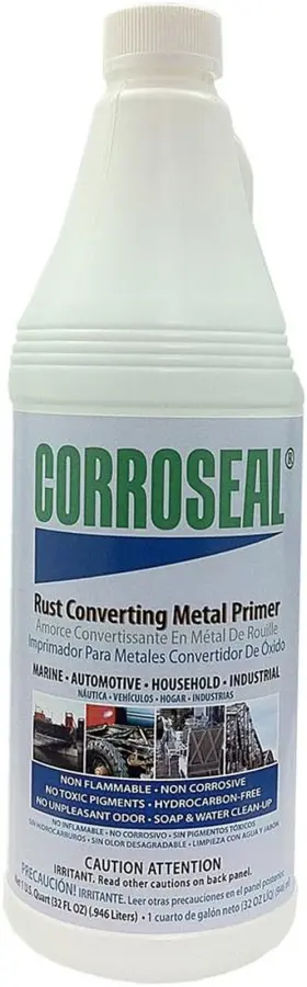 Rodda Paint Company 445026517522 Corroseal Converting Metal Primer Water Based Rust Converter 1 Quart