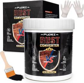 Roins 313099013043 2-in-1 Rust Converter Paint For Metal 35 Floz Black Inhibitor Primer