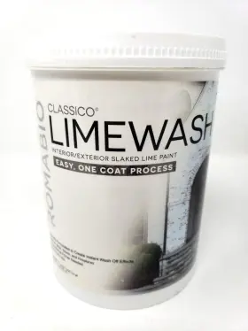 Romabio1 Romabio 854564007254 Avorio White Limewash Interior Exterior Paint 1 Quart Bianco