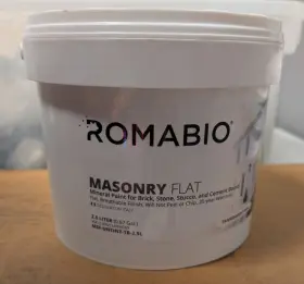 Msf-untint-tb-2.5l Romabio Masonry Flat Italian Mineral Paint Brick Stone Cementitious 2.5l .67