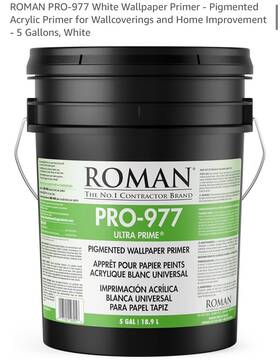 Roman 017104103056 Pro-977 White Wallpaper Primer - Pigmented Acrylic 5 Gallons New