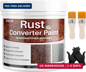 500g-03 Rosemeek 2 In 1 Rust Converter And Metal Primer 17oz Gray Reformer Paint For D