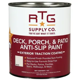 Rtg Supply Co. 811932023469 Deck Porch And Patio Anti-slip Paint Quart White