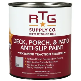 Rtg Supply Co. 811932023476 Deck Porch And Patio Anti-slip Paint Quart Light Gray
