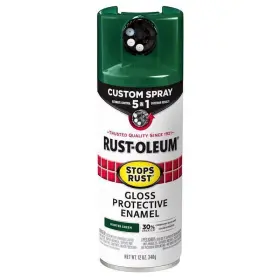 Rust-oleum 020066011857 Stops Custom Spray 5-in-1 Gloss Hunter Green Paint Case