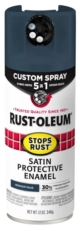 Rust-oleum 020066023195 Spray Paint Stops 12 Oz Satin Midnight Blue Superb