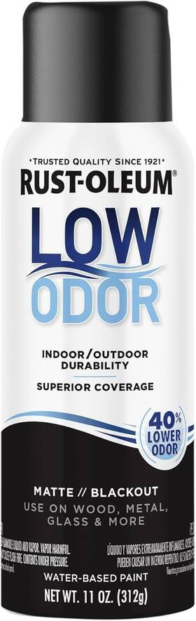 Rust-oleum 020066032241 Rust-oleum Low Odor Premium Spray Paint 11 Oz Matte Blackout