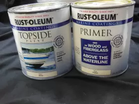 Rust-oleum 020066118464 Marine Paint Coating Topside Primer Quart Gloss White Solvent Kit
