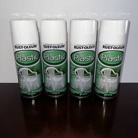 Rust-oleum 020066127619 Lot 4x Rust-oleum Specialty White Direct-to-plastic Spray Paint No Primer Needed