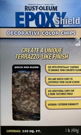 238464 Rust-oleum 020066159696 Epoxyshield Decorative Color Chips Brick Red Blend 454g 1lb