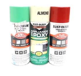 Rust-oleum 020066163389 Lot Of 3 Rust-oleum 2xindustrial Choice Multi-purpose 1xalmond Spray Paints 12oz