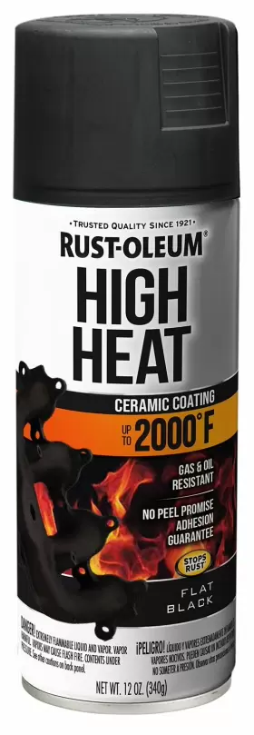 248903 Rust-oleum 020066186296 12-ounce 2000 Degree Flat Black Automotive High Heat Spray