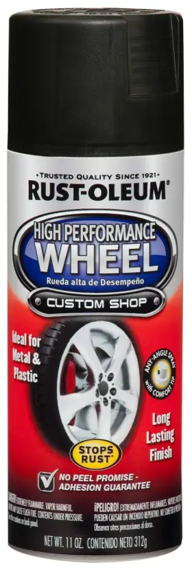 Rust-oleum 020066186517 Wheel Coating Spray Paint Car Trucks Metallic Matt Black Rims Stop Durable