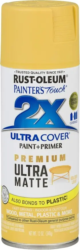 Rust-oleum 020066187491 Painters 2x Ultra Cover Spray Paint 12 Oz Matte Golden Leaf