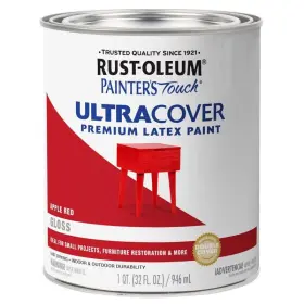 1513639 Rust-oleum 020066196653 Ultra Cover Gloss 1 Quart Premium Latex Paint Apple Red New