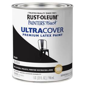 Rust-oleum 020066197957 Rust-oleum Ultra Cover Gloss 1 Quart Premium Latex Paint Black 1513746 New