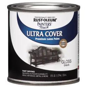 1979730 Rust-oleum 020066197971 Painters Touch Latex Paint Half Pint Gloss Black 8 Fl Oz