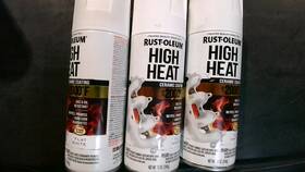 Rust-oleum 020066198954 3x Rust-oleum Specialty Flat White High Heat Spray Paint 12 Oz Ceramic Coating