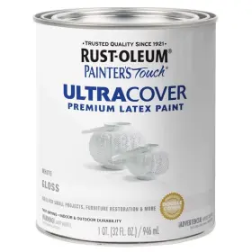 1513845 Rust-oleum 020066199258 Ultra Cover Gloss 1 Quart Premium Latex Paint White New