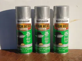 Rust-oleum 020066227456 High Heat Ultra Spray Paint Semi-gloss Silver 12 Oz 3 Pack