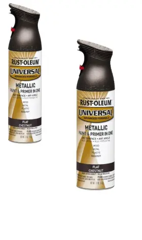 Rust-oleum 020066229801 2 New Universal Formula Metallic Paint And Primer Flat Chestnut 11 Oz