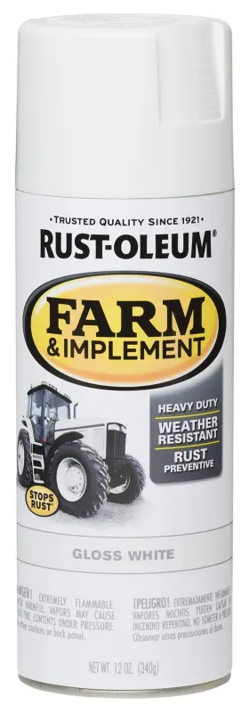 Rust-oleum 020066246051 Specialty Farm Implement Spray Paint 12 Ounce White Durable Coverage