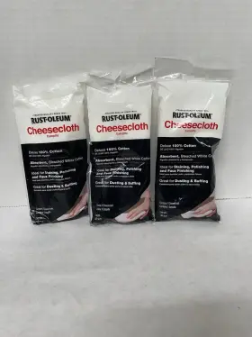 Rust-oleum 020066323707 Lot Of 3 2 Sq. Yard Cotton Cheesecloth White