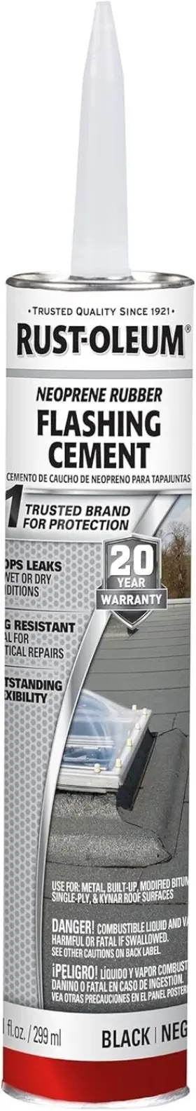 301823 Rust-oleum 020066324018 Neoprene Rubber Flashing Roof Cement 10.1 Oz Ea Black -4 Pack
